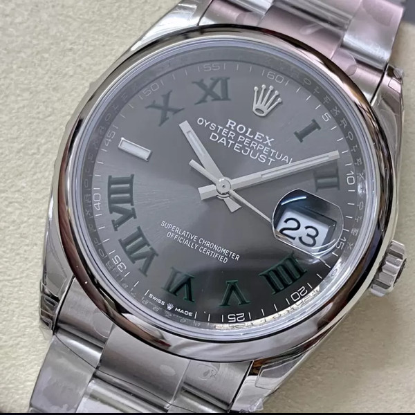 VS공장 롤렉스 데이저스트 그레이 윔블던 로만 다이얼 스무스 베젤 오이스터 36mm 126200