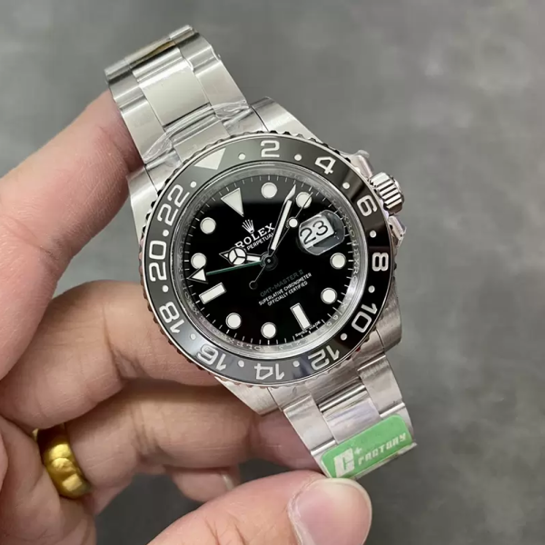 C+공장 롤렉스 GMT 마스터2 블랙 다이얼 오이스터 브레이슬릿 40mm 116710LN