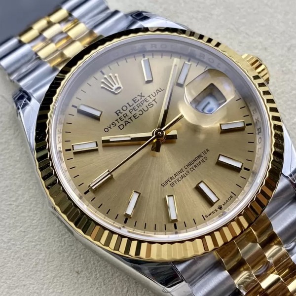 VS공장 롤렉스 데이저스트 옐로우골드 다이얼 바인덱스 YG 콤비 쥬빌레 36mm 126233