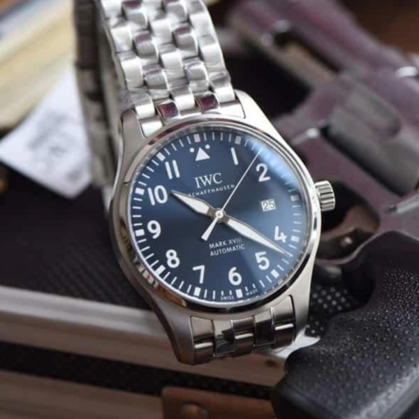 V7공장 IWC 파일럿 마크 18 블루 다이얼 리틀 프린스 스페셜 에디션 SS 브레이슬릿 40mm IW327014