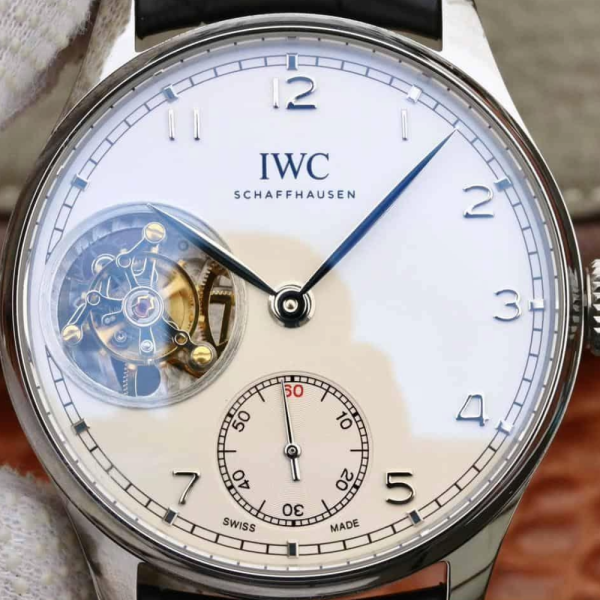 ZF공장 IWC 포르투기저 투르비옹 화이트 다이얼 레더 스트랩 44mm IW5463