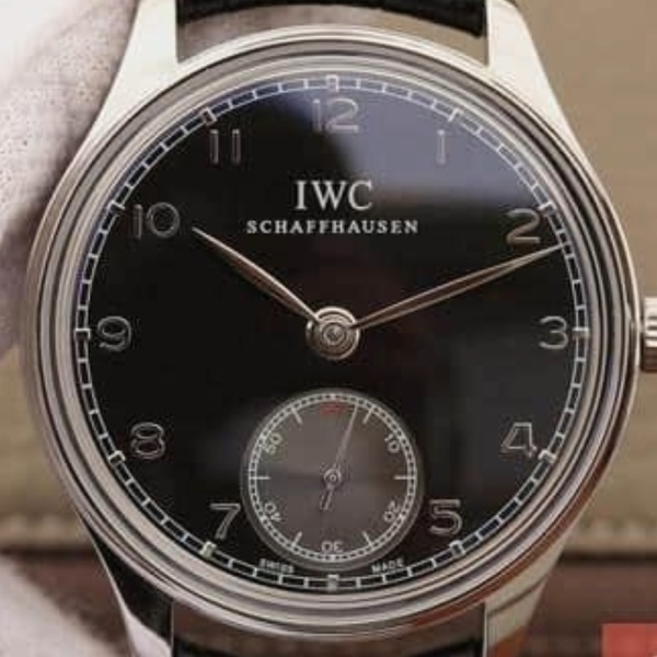 ZF공장 IWC 포르투기저 존스 소드 스틸 블랙 다이얼 레더 스트랩 44mm IW545408