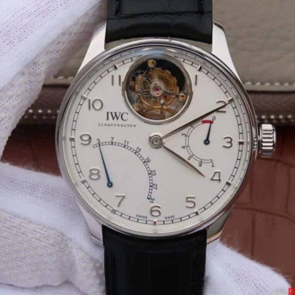 AZ공장 IWC 포르투기저 투르비옹 스틸 화이트다이얼 레더 스트랩 44.2mm IW504401