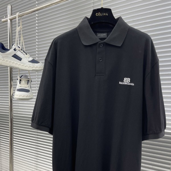 발렌시아가 BB 자수로고 폴로 반팔 티셔츠