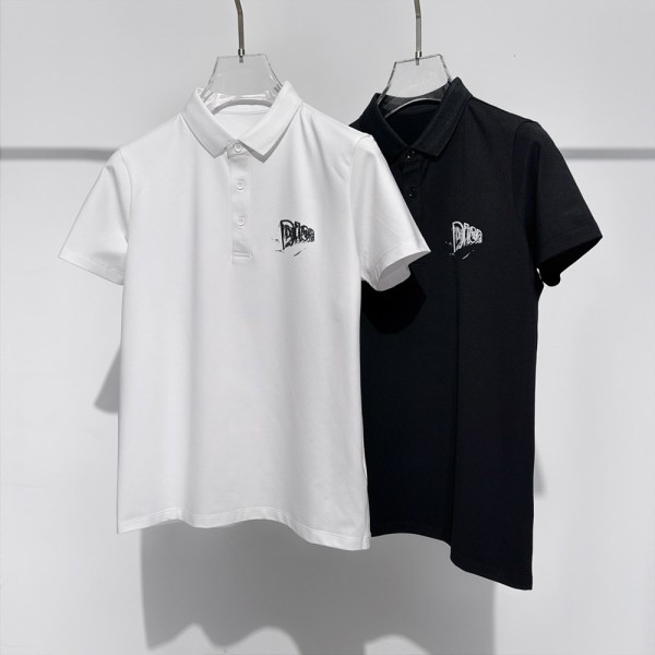 디올 24SS 그래피티 로고 라펠 폴로 반팔