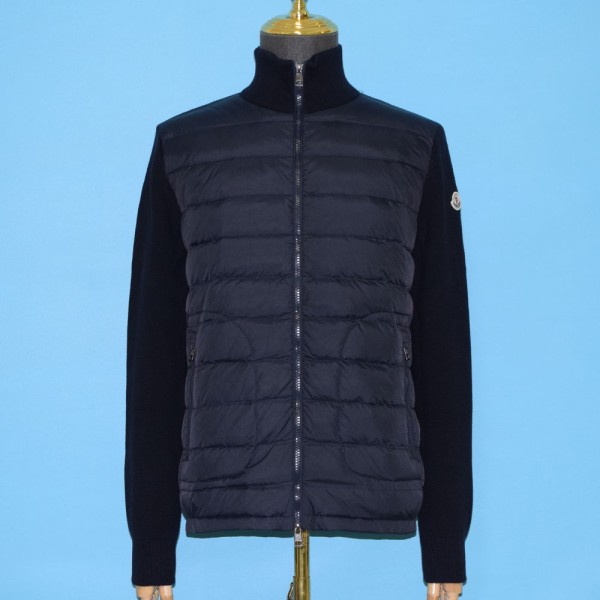 몽클레어 남성 트리콧 로고 패치 믹스 가디건 집업 자켓