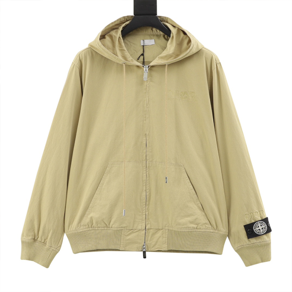 디올 X 스톤아일랜드 콜라보 후드 집업 자켓 베이지