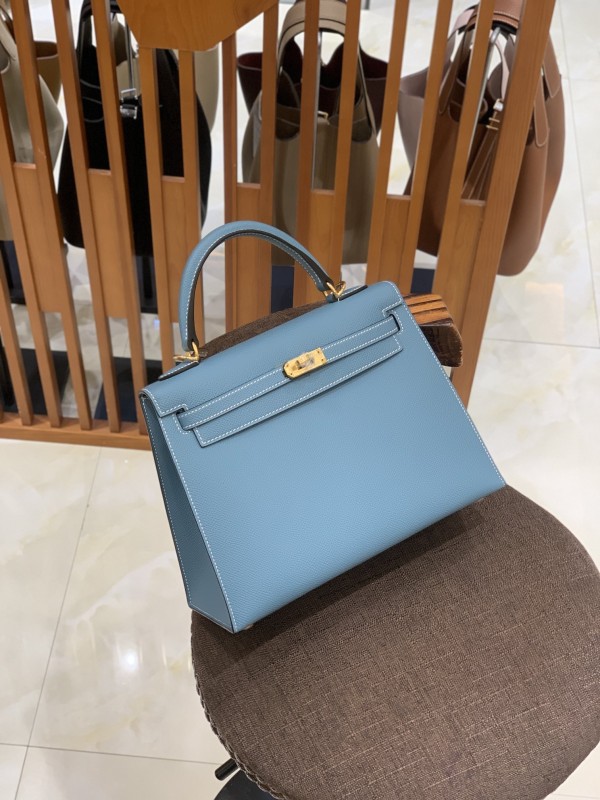 올수공 에르메스 켈리 25 엡송 데님 블루 골드 버클