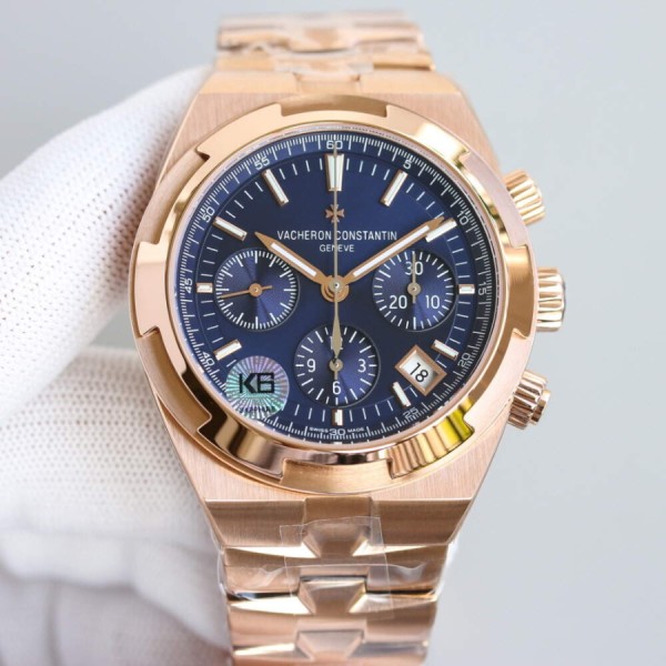 VACHERON CONSTANTIN 바쉐론콘스탄틴 OVERSEAS 크로노그래프 41mm 핑크 골드 버클 오토매틱 메탈 시계 2color 5500V110R-B952