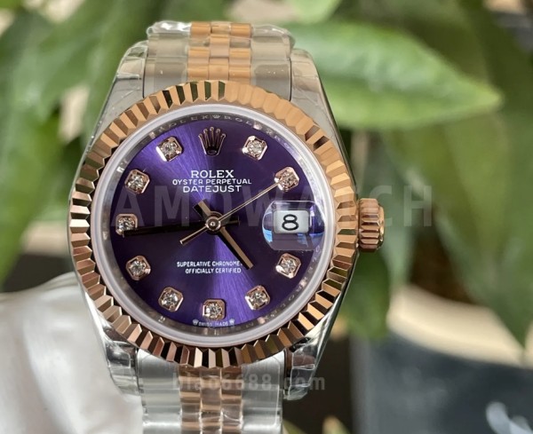 GS공장 롤렉스 레이디 데이저스트 바이올렛 10P 다이얼 로즈골드 콤비 28mm 279171