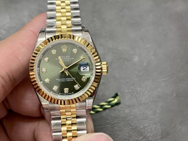 GS공장 롤렉스 레이디 데이저스트 그린 다이얼 10P 다이아 콤비 28mm 279173