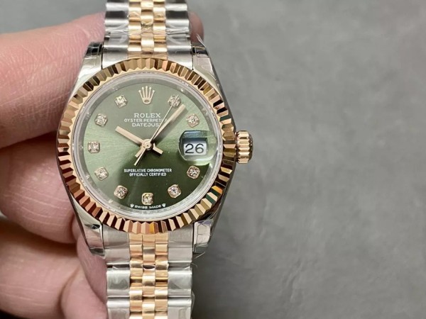 GS공장 롤렉스 레이디 데이저스트 그린 다이얼 10P 다이아 RG 콤비 28mm 279171