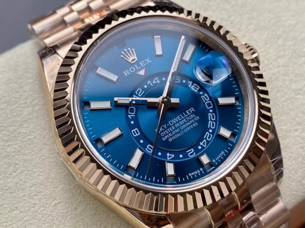 Noob공장 롤렉스 스카이드웰러 청판 다이얼 로즈골드 금통 쥬빌레 42mm 336935