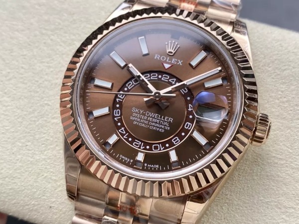 Noob공장 롤렉스 스카이드웰러 초코 다이얼 로즈골드 금통 쥬빌레 42mm 336935