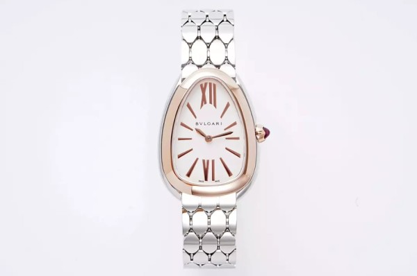 BV공장 불가리 세르펜티 세두토리 워치 화이트 다이얼 콤비 33mm 103144