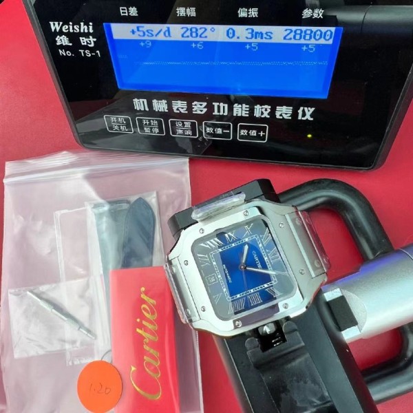 [국내배송] BV 산토스 라지 블루 다이얼 QC완료