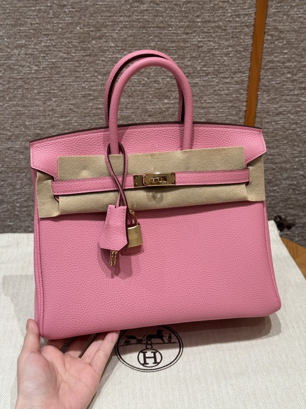올수공 에르메스 버킨 25 Bubble Gum 토고 가죽 골드 하드웨어
