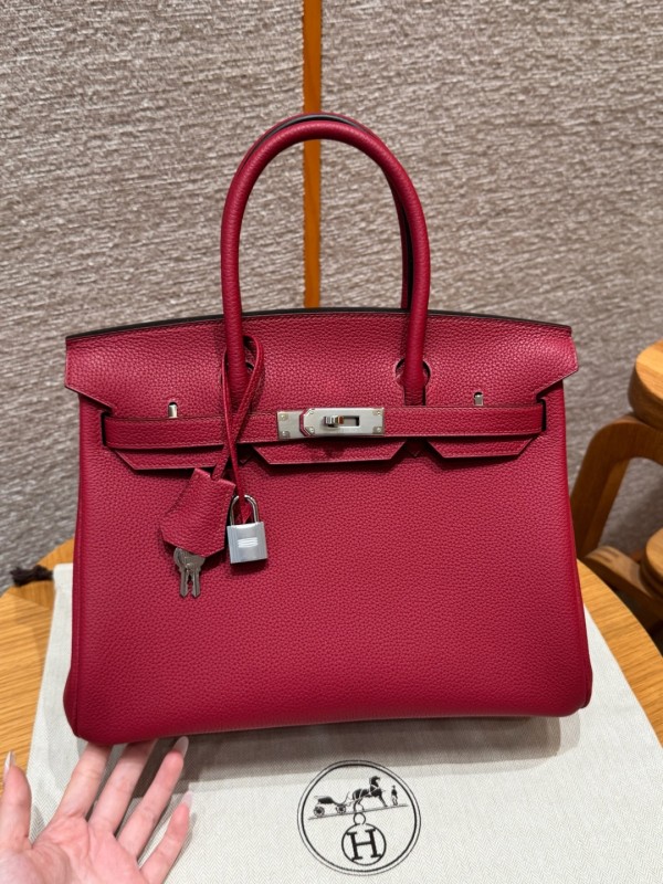 올수공 에르메스 버킨 25 K1/Rouge grenat 토고 가죽 실버 하드웨어