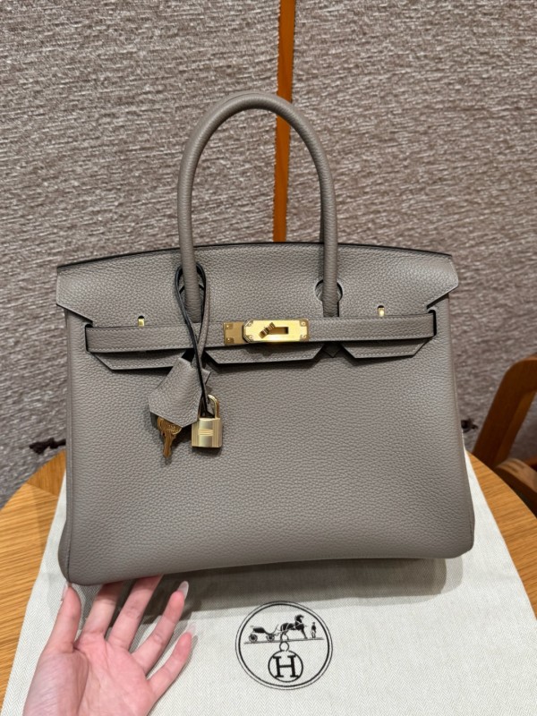 올수공 에르메스 버킨 25 M8/Girs Asphalte 토고 가죽 골드 하드웨어