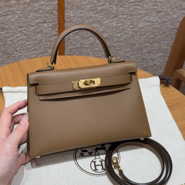 올수공 에르메스 미니 켈리 3G/Alezan 엡송 가죽 골드 하드웨어